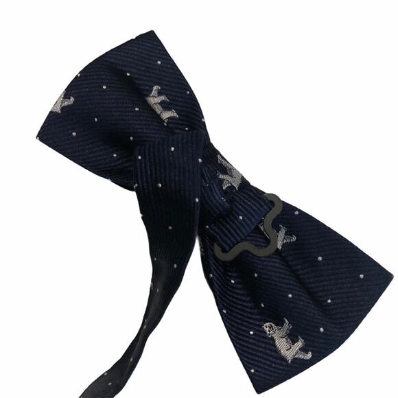 NORDSTROM Big Boy's Navy Blue Polar Bear Bow Tie NWT Adjustable Band Silk - Picture 4 of 4